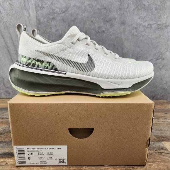 Nike ZoomX Invincible 3 Premium Size 7.5 Womens Light Bone Cargo Khaki Shoes